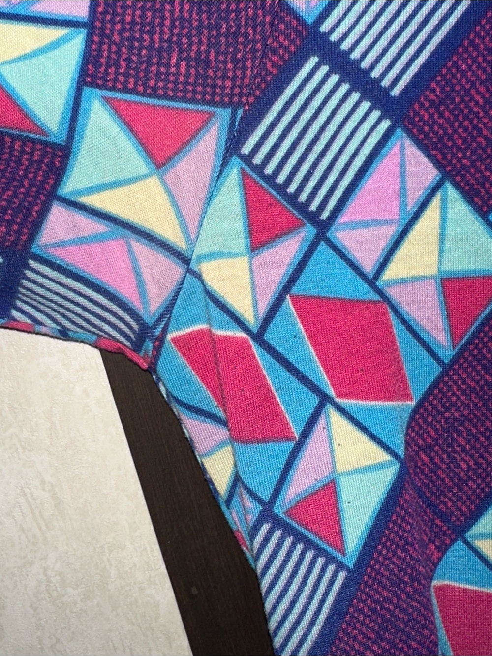 LuLaRoe Multicolor Geometric Dress with Pink, Blue, Yellow, Purple
